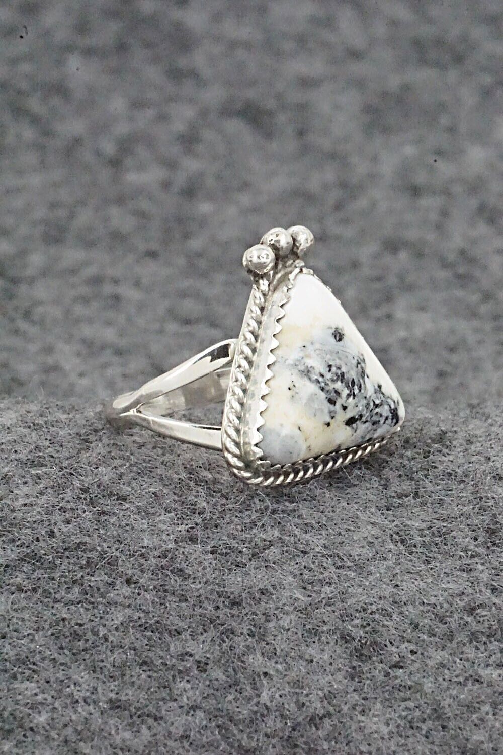 White Buffalo & Sterling Silver Ring - Judy Largo - Size 5.5