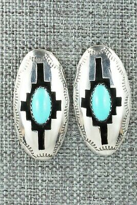 Turquoise & Sterling Silver Earrings - Navajo