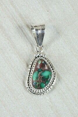 Navajo Turquoise and Sterling Silver Pendant - Samuel Yellowhair - High Lonesome Trading