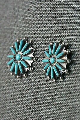 Zuni Turquoise & Silver Earrings - Samantha Waatsa - High Lonesome Trading
