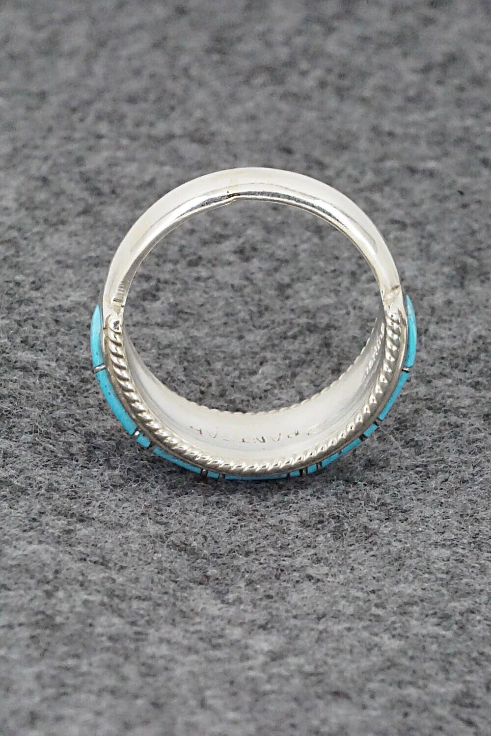 Turquoise & Sterling Silver Ring - Deirdre Luna Panteah - Size 10.5