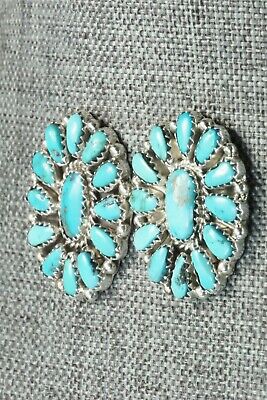 Turquoise & Sterling Silver Earrings - Justina Wilson