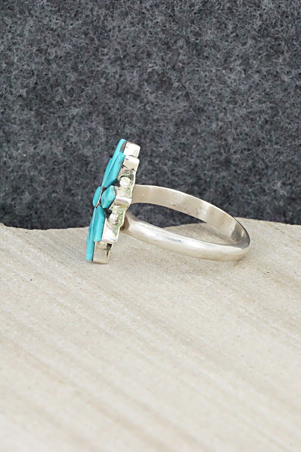 Turquoise & Sterling Silver Ring - Rose Kanteena - Size 6.75