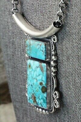 Navajo Turquoise & Sterling Silver Necklace - Raymond Delgarito