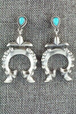 Turquoise & Sterling Silver Earrings - Lee Shorty - High Lonesome Trading