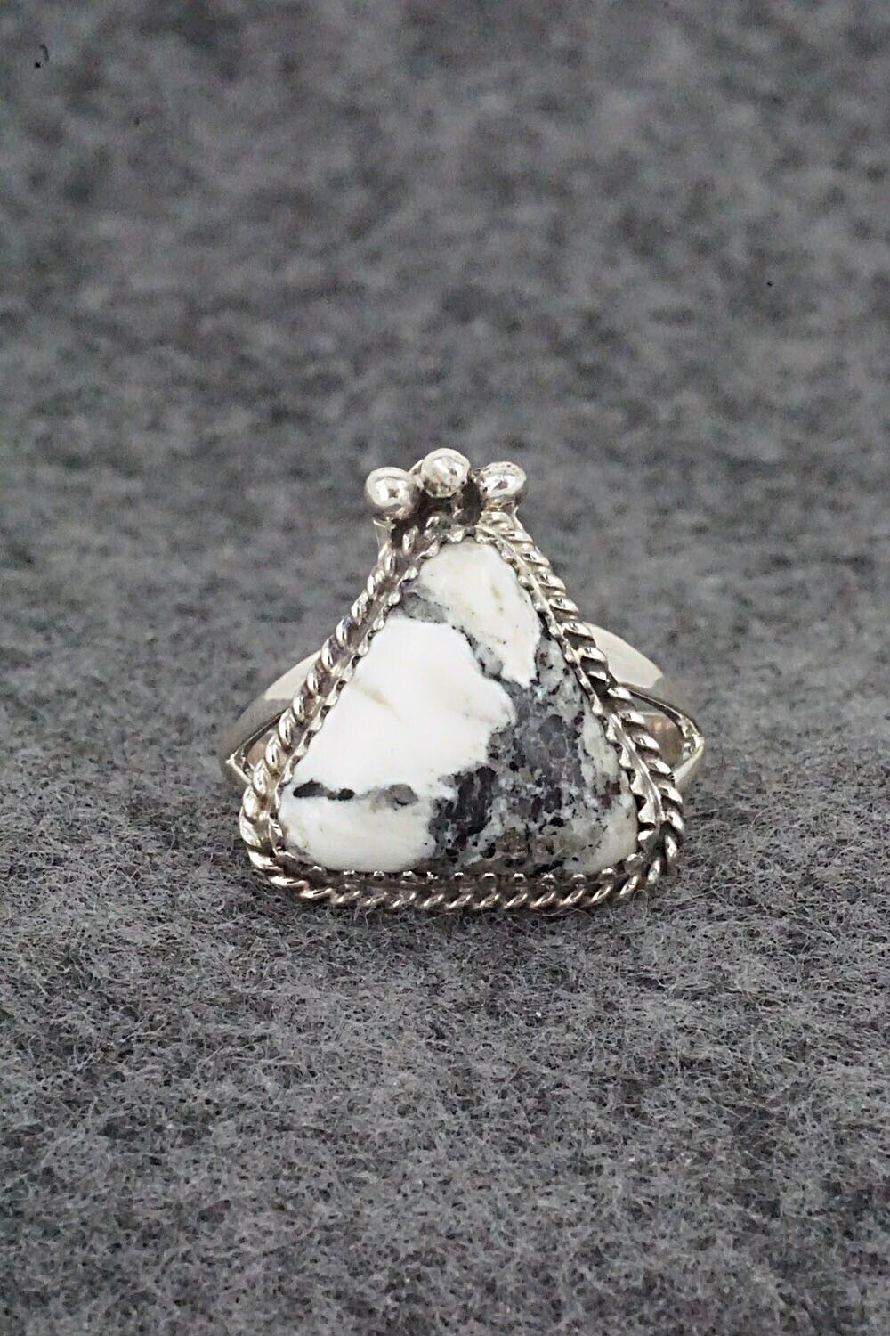 White Buffalo & Sterling Silver Ring - Judy Largo - Size 8.5