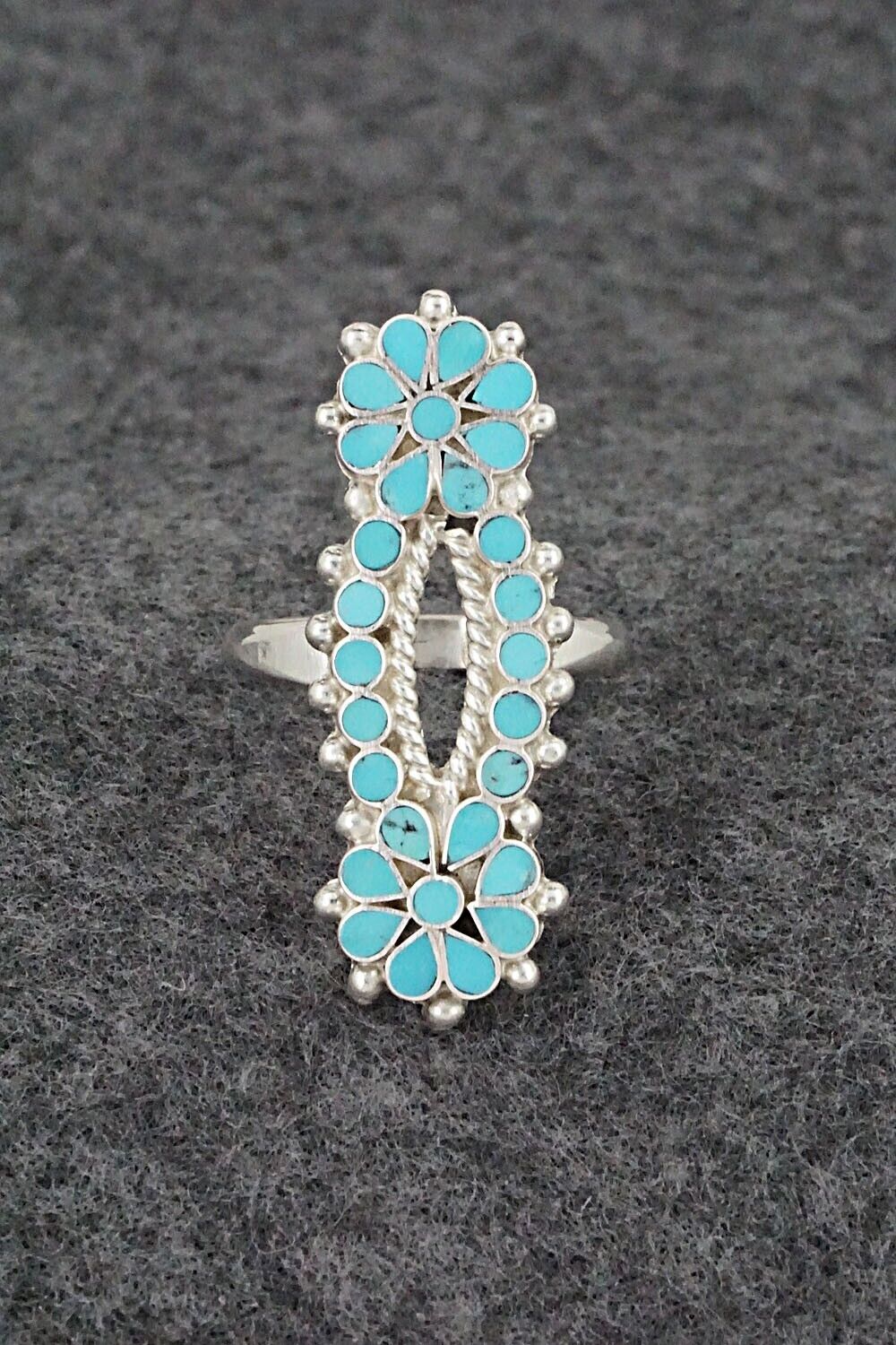 Turquoise & Sterling Silver Ring - Michelle Peina - Size 7