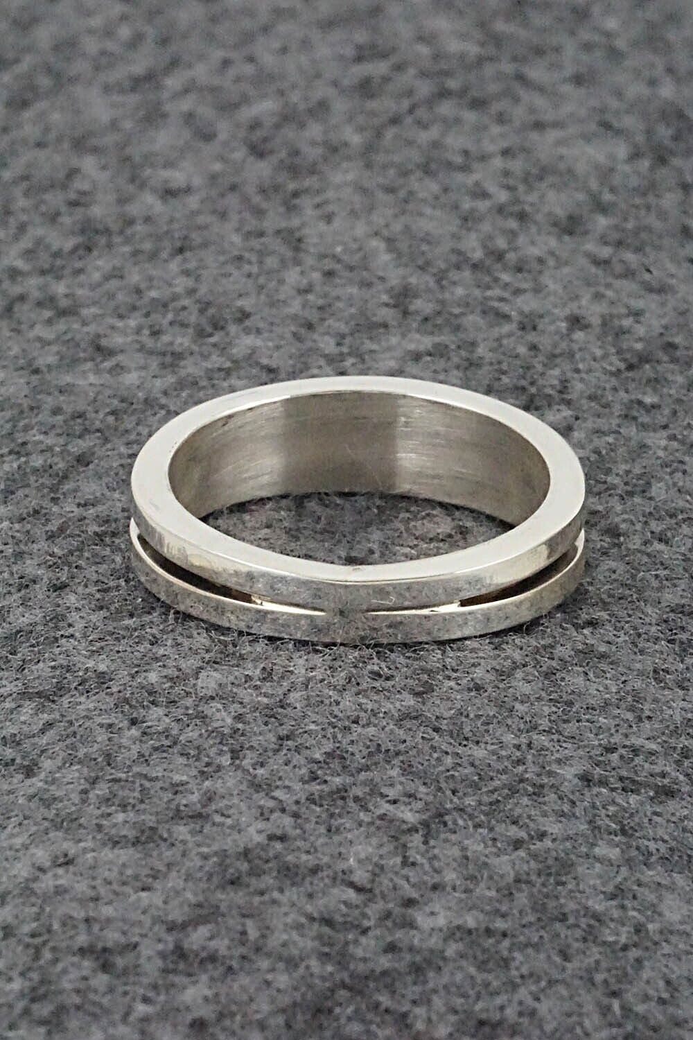 Onyx & Sterling Silver Inlay Ring - Wilbert Muskett Jr. - Size 11.5