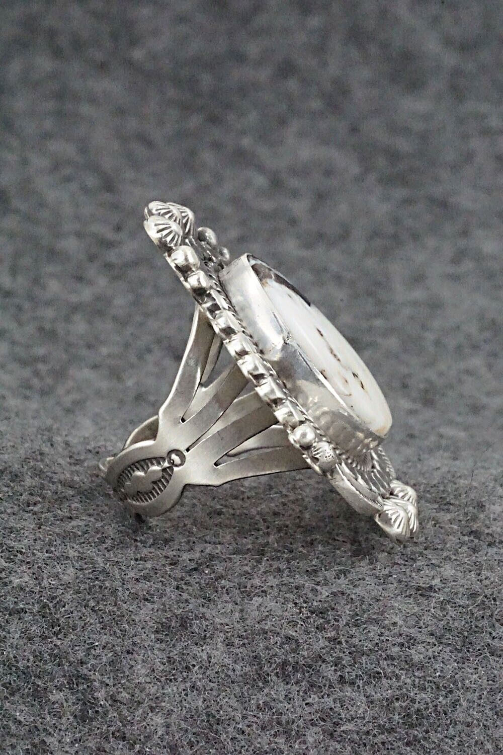 White Buffalo & Sterling Silver Ring - Tom Lewis - Size 8
