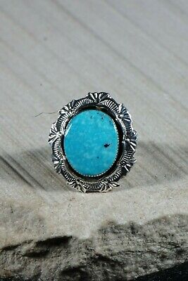 Navajo Turquoise and Sterling Silver Ring - Daniel Benally - Size 7 - High Lonesome Trading