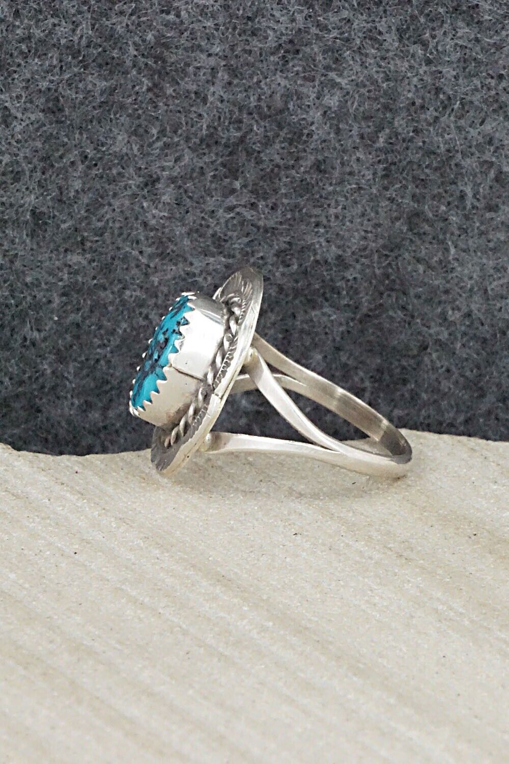 Turquoise & Sterling Silver Ring - Freda Martinez - Size 7