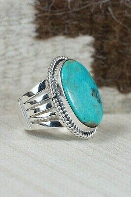 Navajo Turquoise & Sterling Silver Ring - Jeanette Saunders - Size 10.5