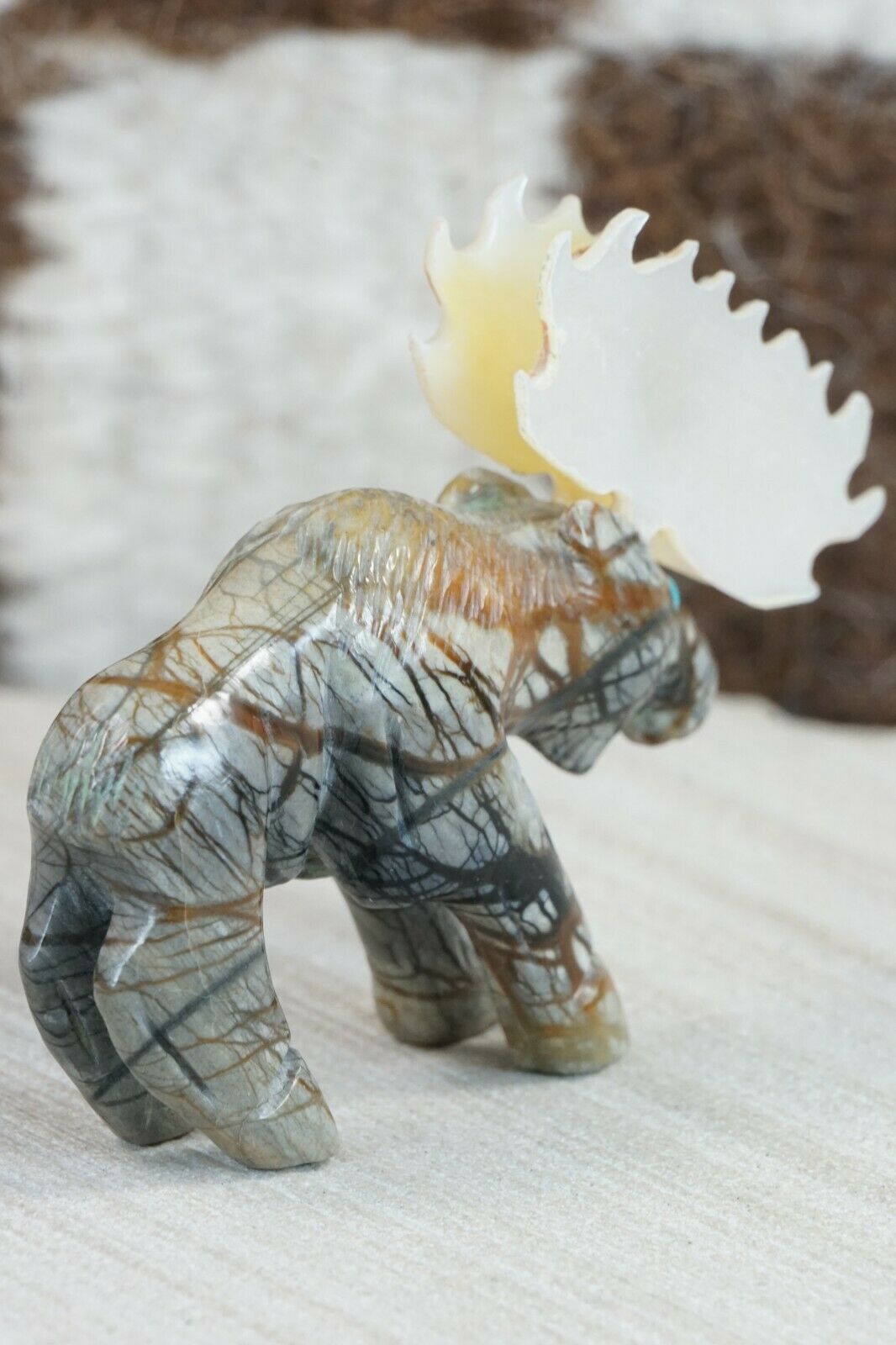 Moose Zuni Fetish Carving - Jonas Hastito
