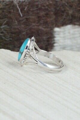 Turquoise & Sterling Silver Ring - Amos Begay - Size 9.25