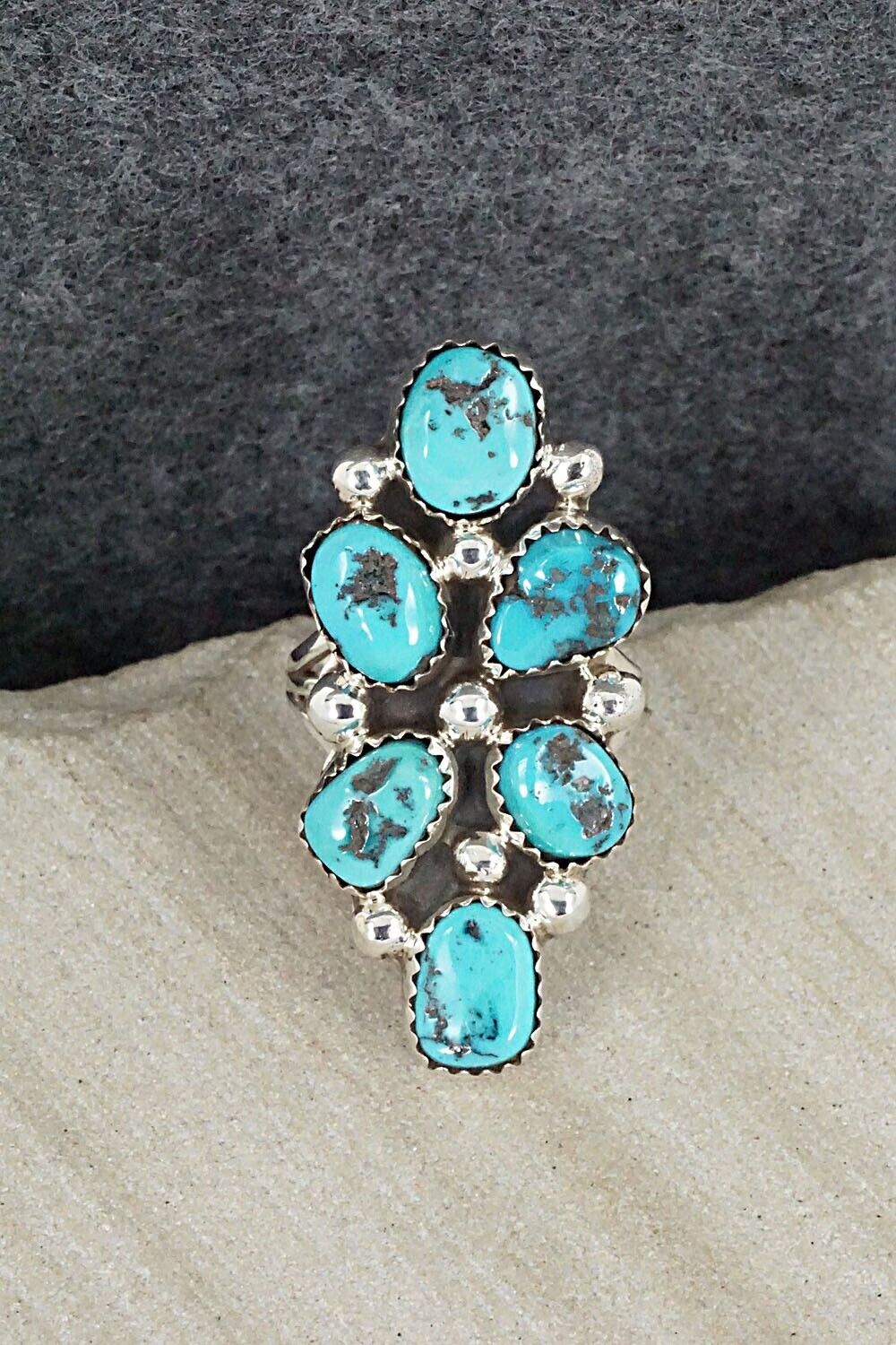 Turquoise Sterling Silver Ring - Roberta Begay - Size 7