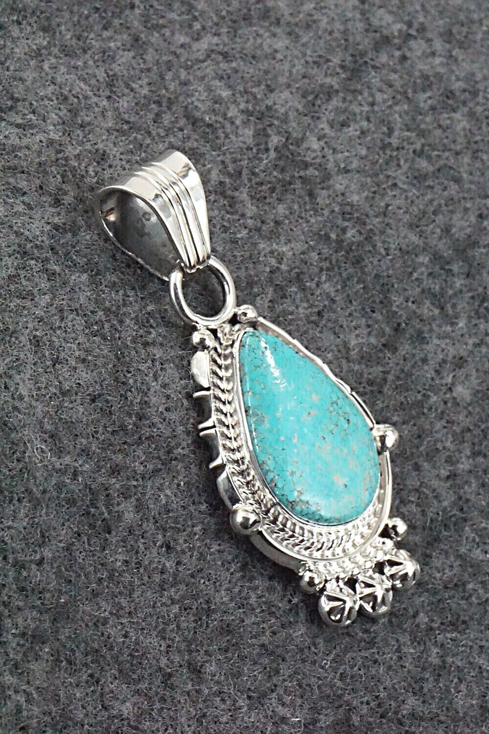 Turquoise and Sterling Silver Pendant - Bobby Platero