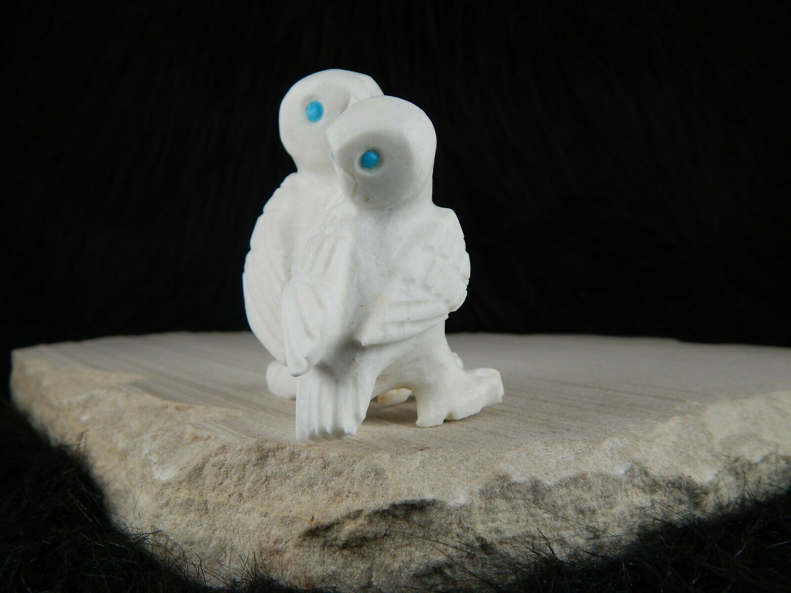 Owls Zuni Fetish Carving - Albert Eustace Sr - High Lonesome Trading