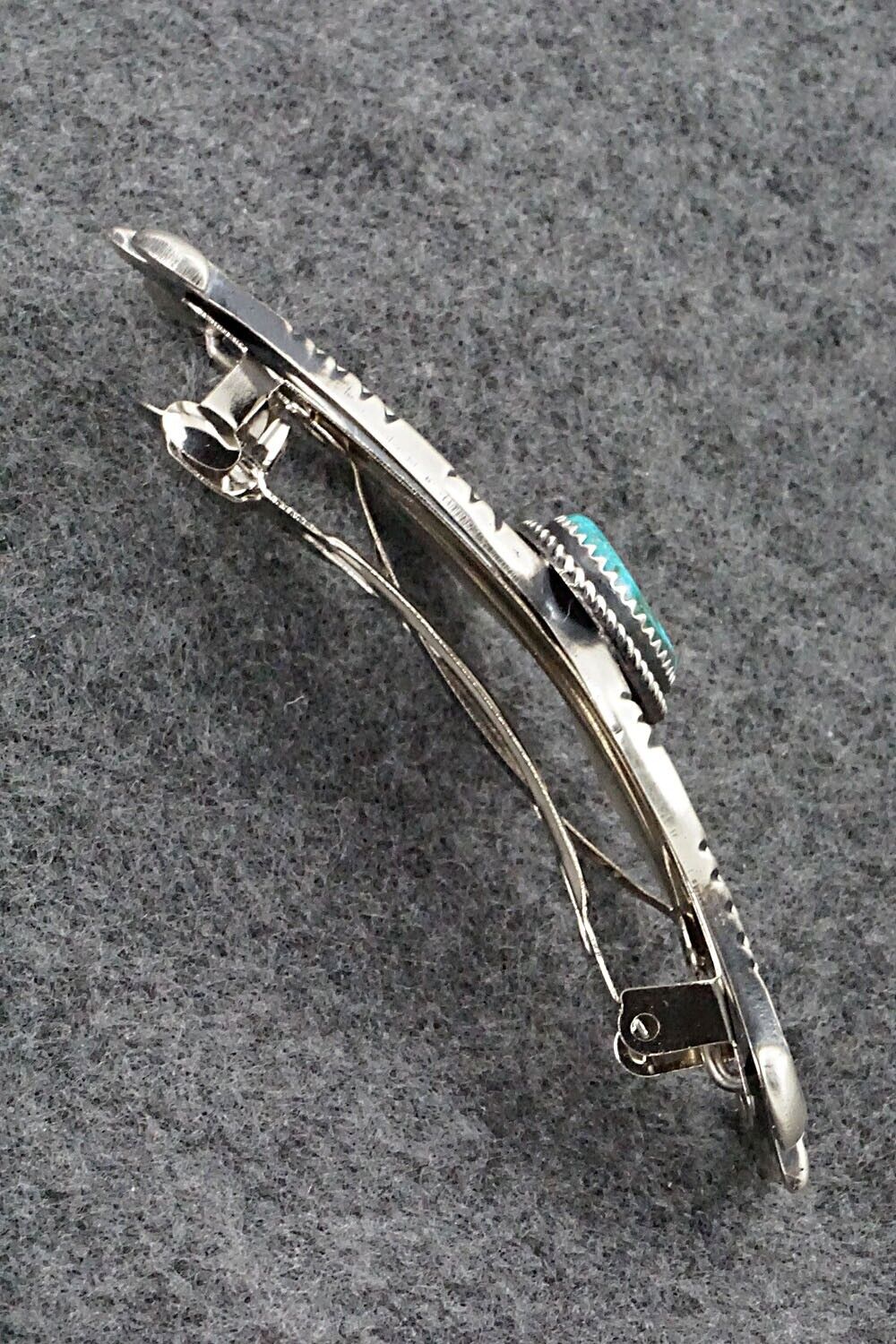 Turquoise & Sterling Silver Hair Barrette - Martha Cayatineto