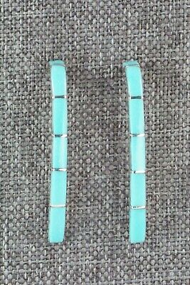 Turquoise & Sterling Silver Earrings - Christopher Booqua - High Lonesome Trading