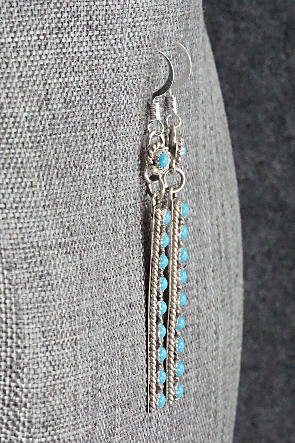 Turquoise & Sterling Silver Earrings - Chester Charley