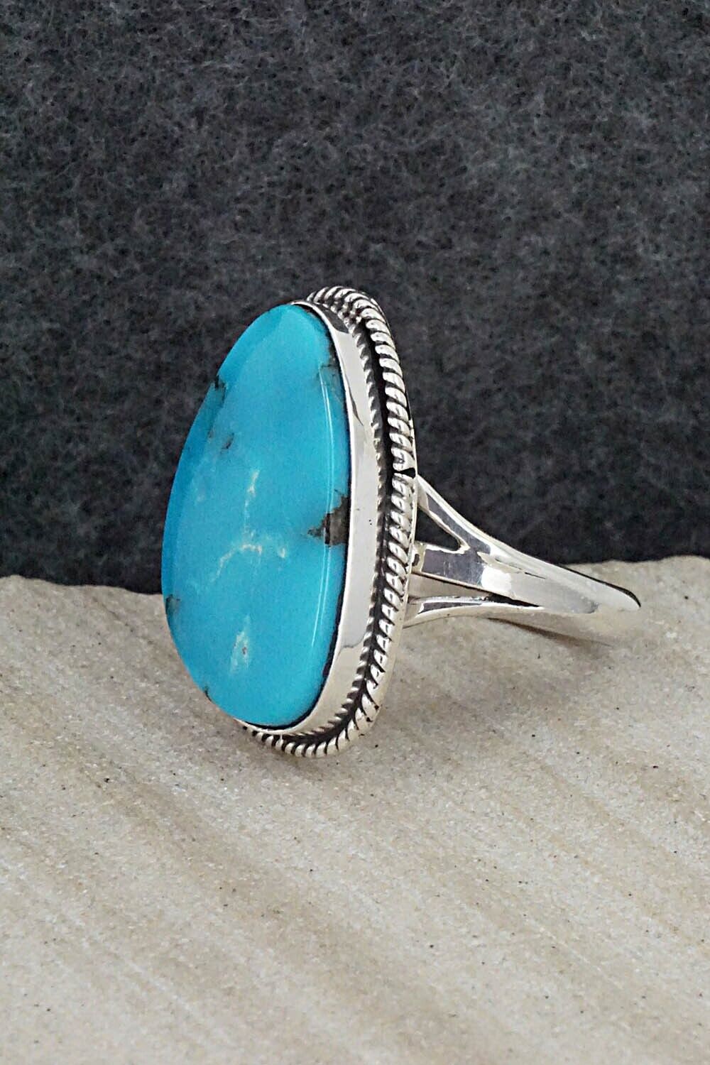 Turquoise & Sterling Silver Ring - Alice Rose Saunders - Size 7