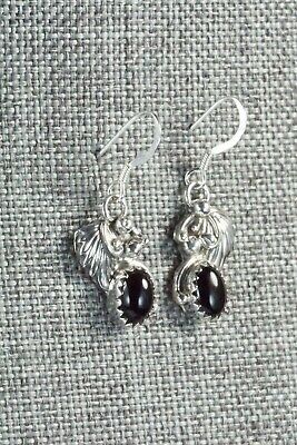 Onyx & Sterling Silver Earrings - Navajo