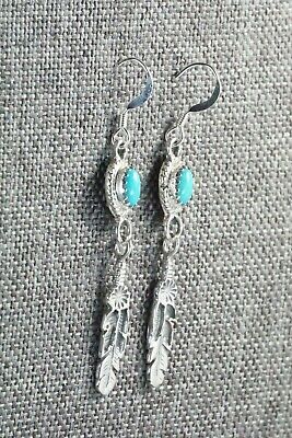 Turquoise & Sterling Silver Earrings - Harris Largo