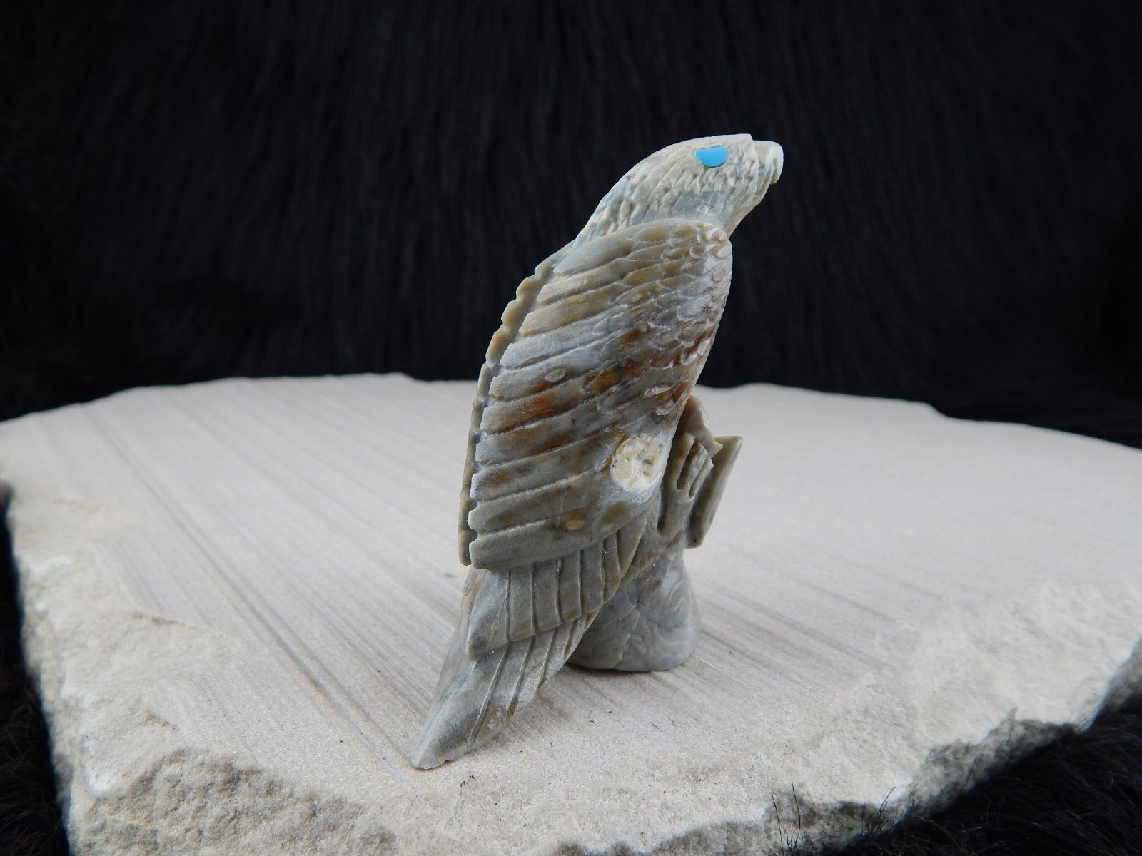 Eagle Zuni Fetish Carving - Ben Kaamasee - High Lonesome Trading