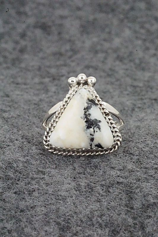 White Buffalo & Sterling Silver Ring - Judy Largo - Size 7.5