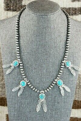 Navajo Turquoise & Sterling Silver Necklace - Bobby Platero