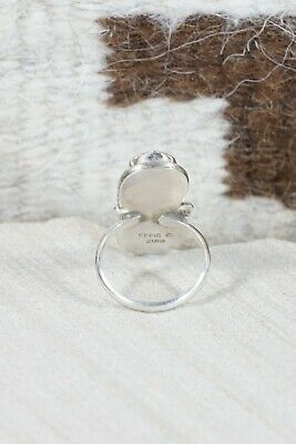 Zuni Turquoise and Sterling Silver Ring - Gayle Calavaza - Size 7