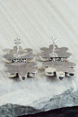 Spiny Oyster and Sterling Silver Earrings - Renelle Perry