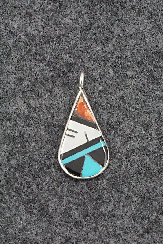 Multi Stone & Sterling Silver Pendant - Rhianna Kallestewa