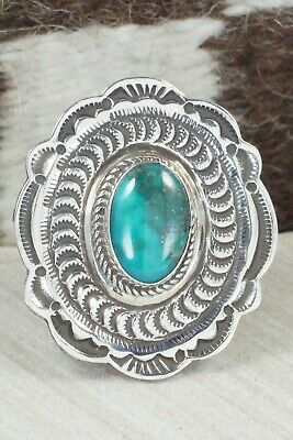 Turquoise and Sterling Silver Ring - Leonard Maloney - Size 11.5