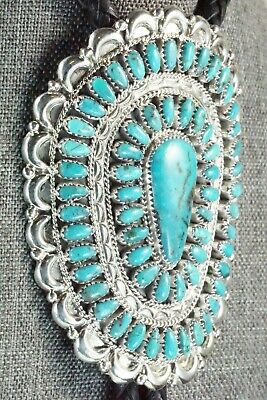 Turquoise & Sterling Silver Bolo Tie - Jazz Wilson - High Lonesome Trading