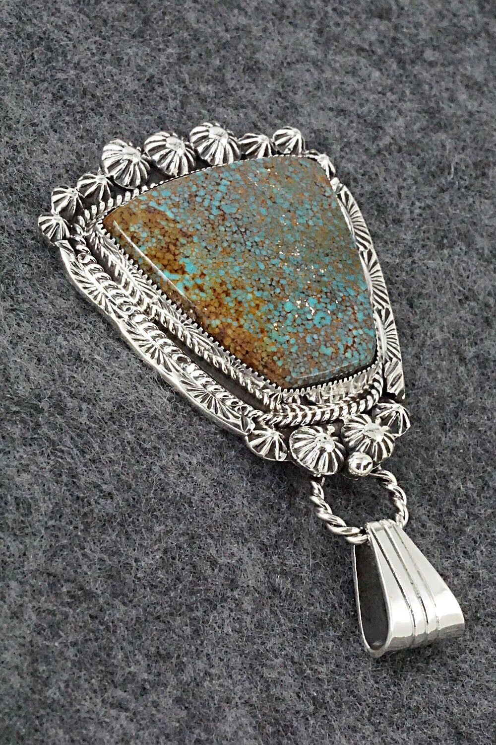 Turquoise & Sterling Silver Pendant - Clarence Long