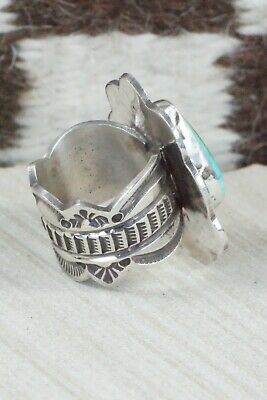Turquoise and Sterling Silver Ring - Leonard Maloney - Size 7.25