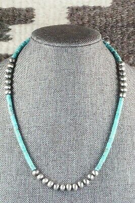 Turquoise & Sterling Silver Necklace - Navajo