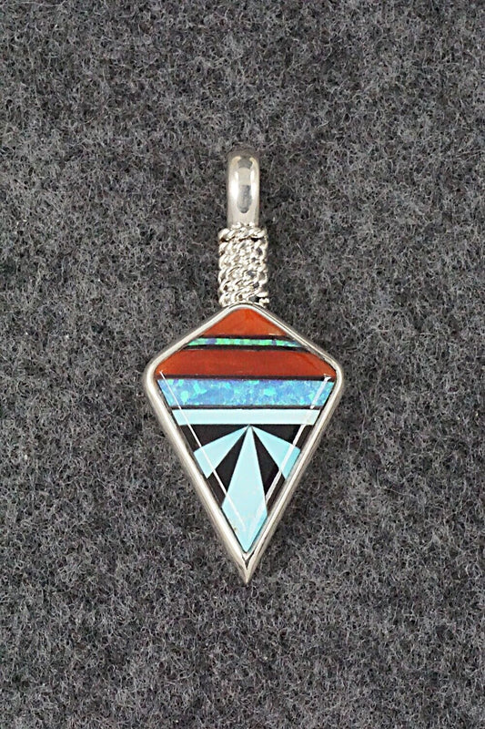 Multi Stone & Sterling Silver Pendant - Rene Roanhorse