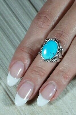 Navajo Turquoise and Sterling Silver Ring - Danny Kenneth - Size 6.75 - High Lonesome Trading