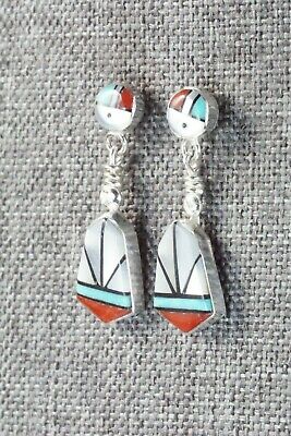 Multi Stone Inlay & Sterling Silver Earrings - Ola Eriacho