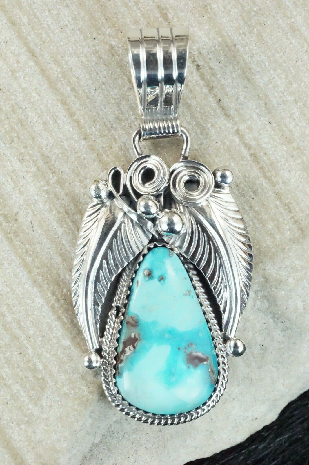 Turquoise & Sterling Silver Pendant - Davey Morgan
