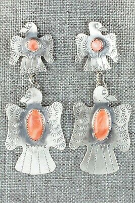 Spiny Oyster & Sterling Silver Earrings - Gabrielle Yazzie