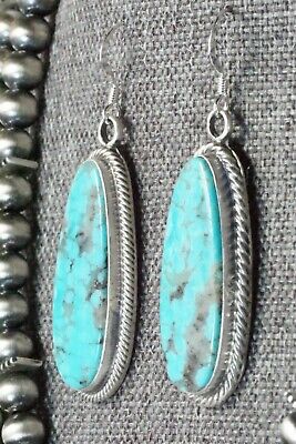 Turquoise & Sterling Silver Squash Blossom and Earrings - Tom Lewis