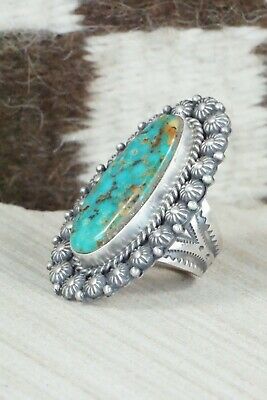 Royston Turquoise and Sterling Silver Ring - Michael Calladitto - Size 7.5