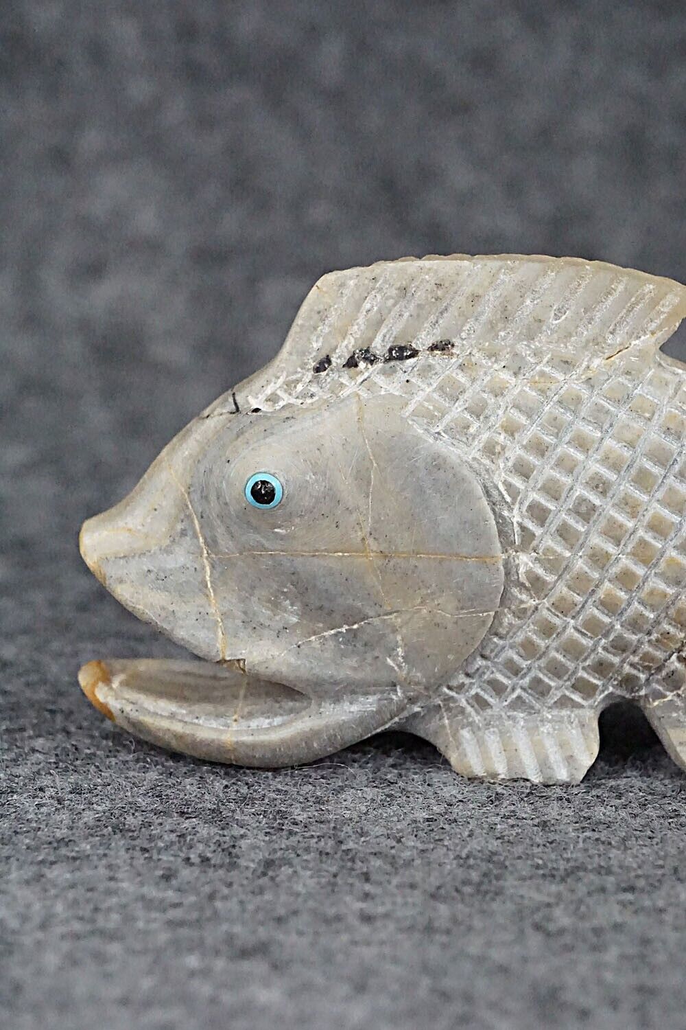 Bass Fish Zuni Fetish Carving - Glendon Lasiloo