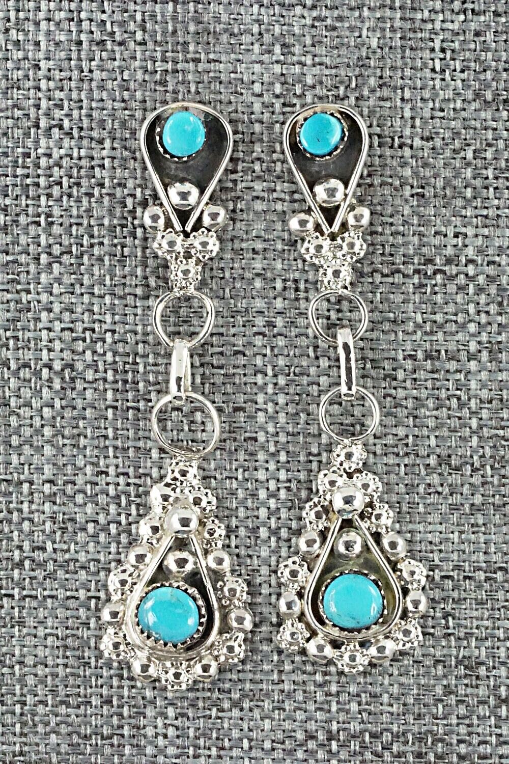 Turquoise & Sterling Silver Earrings - Verdie Booqua