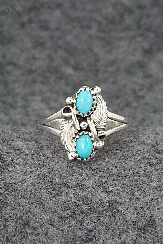 Turquoise & Sterling Silver Ring - William Begay - Size 9.25