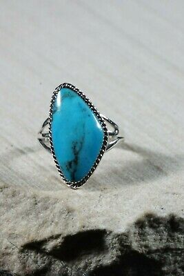 Navajo Turquoise and Sterling Silver Ring - Tom Dinetso - Size 9.5 - High Lonesome Trading