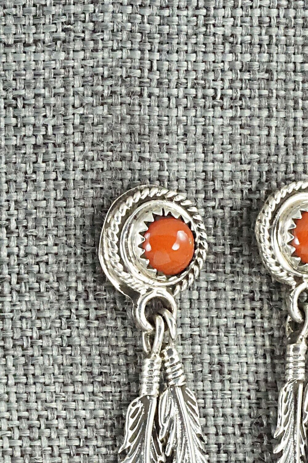 Coral & Sterling Silver Earrings - Sadie Jim